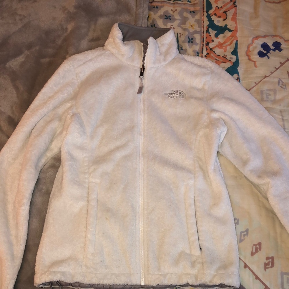 White north face zip up